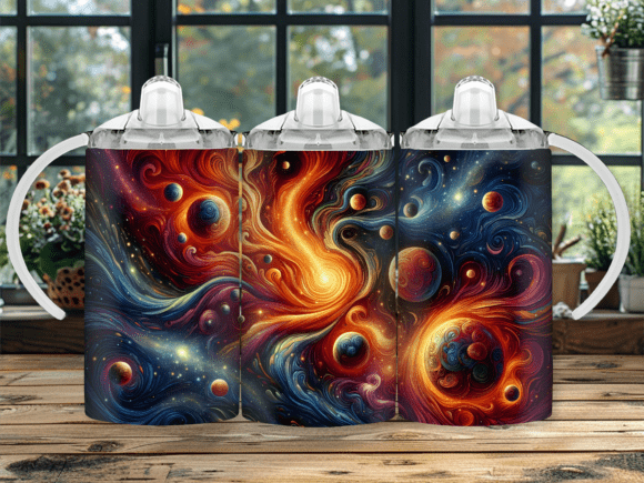 Abstract Cosmic Swirl Sippy Cup Tumbler