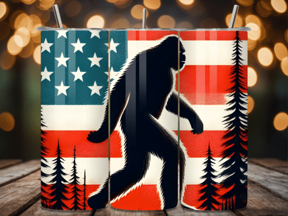 Bigfoot American Flag Art Tumbler Wrap: A Digital Design Powerhouse for Custom Drinkware