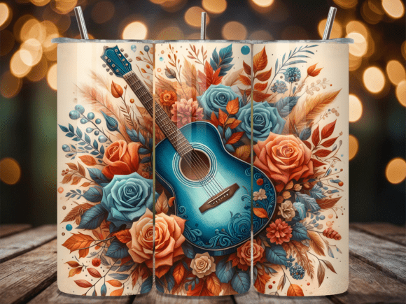 Boho Autumn Guitar Tumbler Wrap