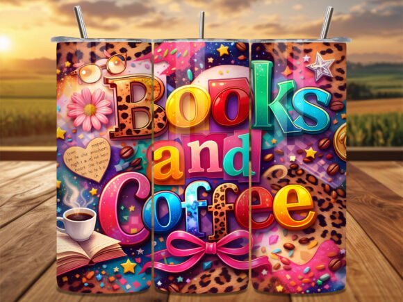 Books Coffee Leopard Reader Tumbler Wrap