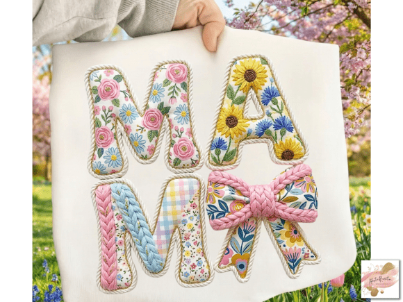 Crochet Yarn Mama PNG Floral Mama PNG