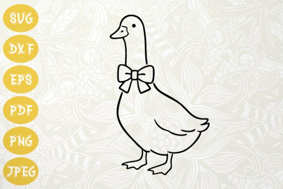 Cute Goose with Bow SVG Outline Drawing: A Practical Guide for Crafters