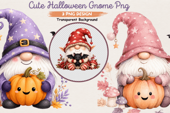Cute Halloween Gnome PNG & Adorable Gnome Clipart