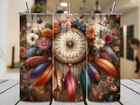 Dreamcatcher Floral Butterfly Tumbler