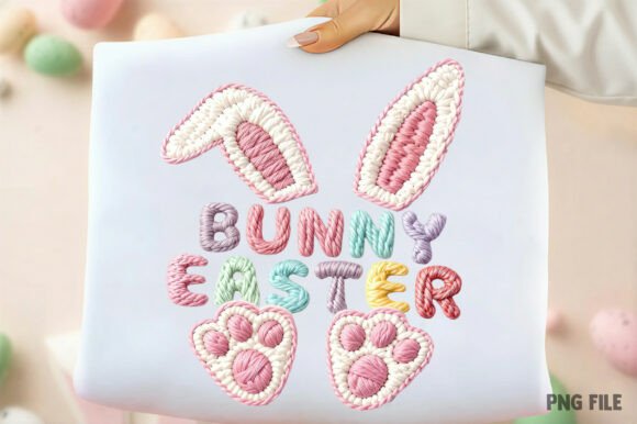 Easter Bunny, Faux Yarn Crochet PNG: A Practical Digital Asset for Craft and Print Professionals