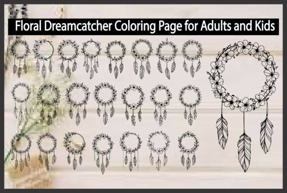 Floral Dreamcatcher Coloring Page