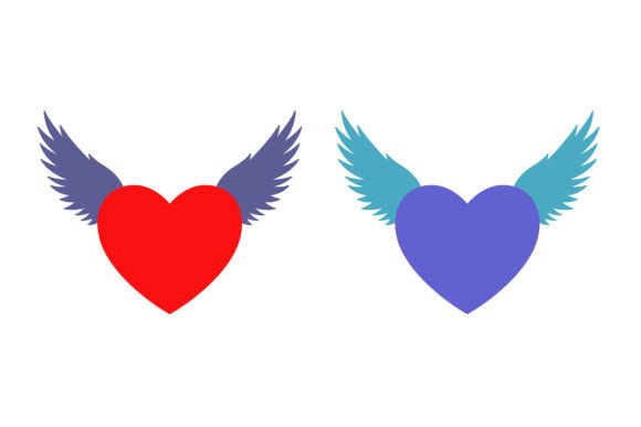 Flying Heart Vector Illustration