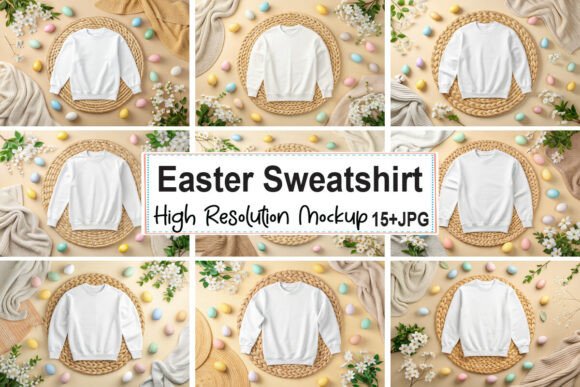 Free Easter Sweatshirt Mockup Bundle 05