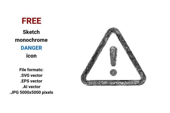 Free Sketch Danger Icon