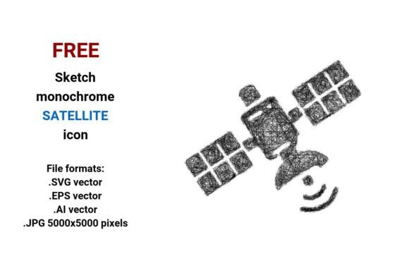 FREE Sketch Satellite Icon: A Versatile, Scalable Asset for Creative Projects