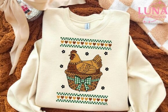 Grandma Core PNG: Hen in Nest