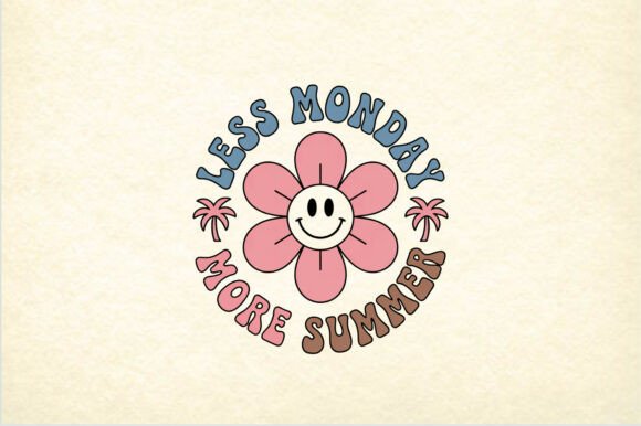 Less Monday More Summer Retro Smiley
