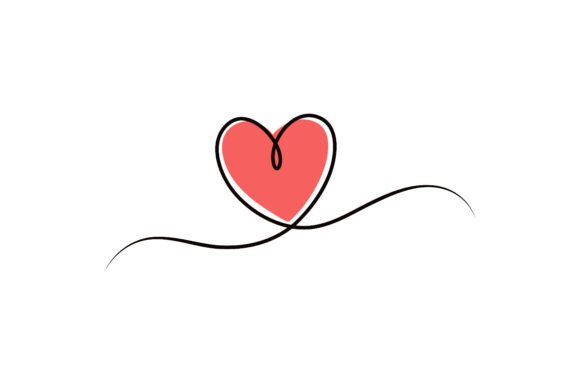 Line Drawing of Heart Shape