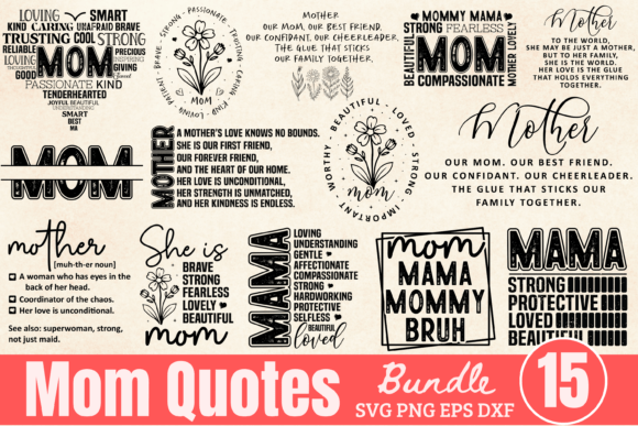 Mom Quotes SVG Bundle, Inspirational Mom: A Practical Asset for Designers, Makers, and Small Business Owners