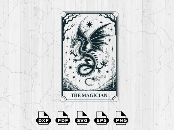 Mystical Dragon Tarot SVG PNG File