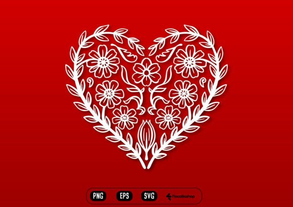 Ornate Rose Valentine Ornament SVG