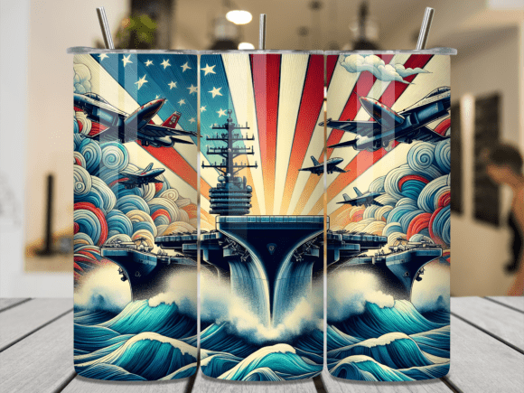 Patriotic Aircraft Carrier Tumbler Wrap
