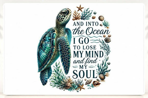 Sea Turtle Ocean Quote PNG