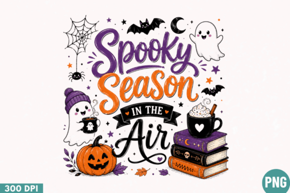 Spooky Season in the Air PNG: Halloween Design for Seamless Print-on-Demand Workflows