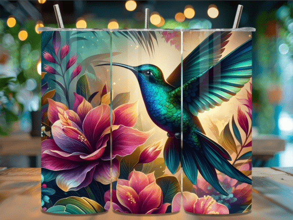 Tropical Bloom Hummingbird Tumbler Wrap