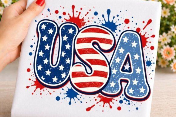 USA Patriotic PNG Design, American Flag: Simple, Versatile & Print-Ready for Your Creative Projects