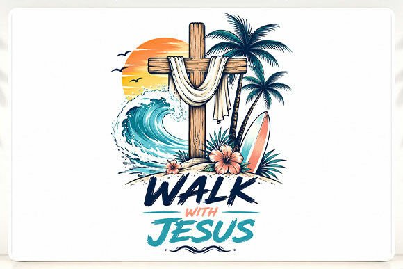 Walk with Jesus Faith Quote PNG: A Thoughtful Choice for Faith-Based Creative Projects