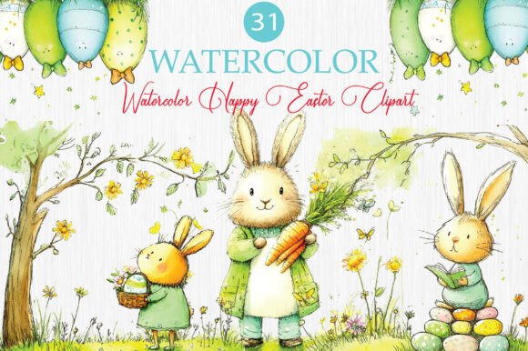 Watercolor Happy Easter Clipart: A Practical Resource for Creative Execution