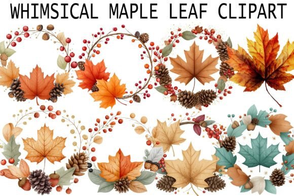Whimsical Maple Leaf Clipart